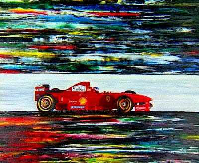 Michael Schumacher in the 1997 Ferrari Formula 1 car