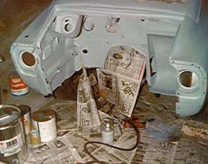 Primed engine bay
